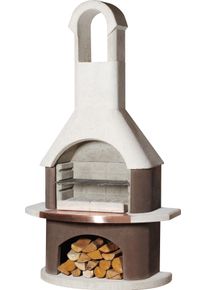 Grillkamin Buschbeck "St. Moritz", braun (wei&szlig;, braun), B:110cm H:203cm T:65cm, Grills, Grillkamin, BxTxH: 110x65x203 cm