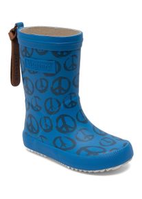 Gummistiefel bisgaard "fashion Weite: normal", M&auml;dchen, Gr. 32, blau (peace on earth sky), Gummi, gemustert, Schuhe Gummistiefel, Matschstiefel mit Print, Gr&ouml;&szlig;enschablone zum Download