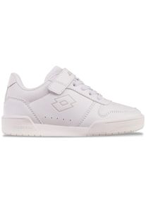 Sneaker Lotto, M&auml;dchen, Gr. 34, wei&szlig; (wei&szlig;, leuchtendesgrau), Kunstfaser, Synthetik, clean, Schuhe Sneaker, - in kinderfu&szlig;gerechter Passform