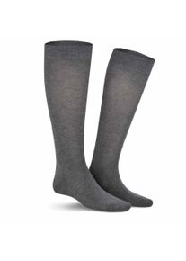 Kniestr&uuml;mpfe Kunert "Kniestrumpf Richard", Herren, Gr. 47-50, grau (silber, meliert 8110), Obermaterial: 98% Baumwolle CO. 2% Elasthan EL., Socken Kniestr&uuml;mpfe