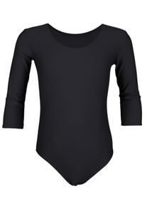 Turnanzug AQUARTI "Body M&auml;dchen Ballett Trikot 3/4 Arm", M&auml;dchen, Gr. 128, schwarz, Obermaterial: 80% Polyamid PA. 20% Elasthan EL., Sportanz&uuml;ge Turnanzug