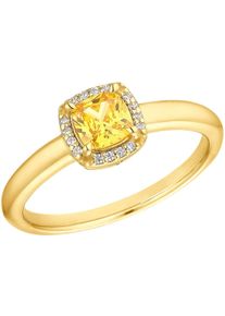 Fingerring s.Oliver "2037833/-34/-35/-36" Gr. 56, orange (gelbgoldfarben, gelb, wei&szlig;), Fingerringe, Damen, 56, Silber 925 (Sterlingsilber), 2mm, Fingerring, mit Zirkonia (synth.)