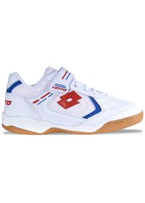 Hallenschuh Lotto, Jungen, Gr. 35, wei&szlig;, rot, Mesh, Synthetik, Schuhe Hallenschuh, Indoor Sportschuhe - mit nicht abf&auml;rbender Sohle