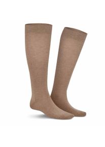 Kniestr&uuml;mpfe Kunert "Kniestrumpf Richard", Herren, Gr. 47-50, grau (beige, meliert 8320), Obermaterial: 98% Baumwolle CO. 2% Elasthan EL., Socken Kniestr&uuml;mpfe