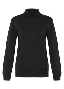 Rollkragenpullover oxmo "Rollkragenpullover OXAida", Damen, Gr. XL, schwarz, Obermaterial: 70% Viskose CV. 30% Polyamid PA., Pullover Rollkragenpullover