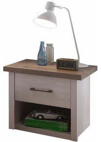 Nachtkonsole Begabino "Luca", wei&szlig; (pinienfarben wei&szlig;, tr&uuml;ffelfarben), B:51cm H:46cm T:43cm, Sideboards, Nachtkonsole