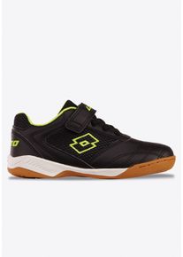 Hallenschuh Lotto, Jungen, Gr. 35, schwarz (schwarz, fr.gelb), Synthetik, Textil, Schuhe Hallenschuh, Indoor Sportschuhe