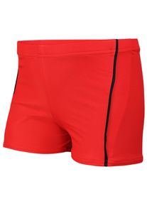 Badehose AQUARTI "Badehose Jungen Badehose Gestreift mit Motiven", Jungen, Gr. 152, N-Gr, rot (022 rot, schwarz), Obermaterial: 80% Polyester PES. 20% Elasthan EL., Badehosen Badehose