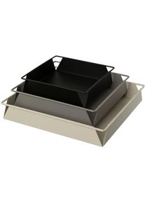 Dekotablett CREATIV HOME "Tablett", bunt, B:31cm H:5cm T:31cm, Metall, Dekoschalen, Dekotablett, mit quadratischer Form