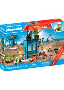 Konstruktions-Spielset Playmobil "Baustelle (71650), Action Heroes", bunt, Spielbausteine, Kinder, Kunststoff, Konstruktions-Spielset, Made in Europe