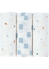 L&auml;ssig Stoffwindeln L&Auml;SSIG "Mullwindeln, M, Happy Fruits, blue", Baby, wei&szlig;, Baumwolle, Windeln Stoffwindeln, GOTS made with organic materials, zertifiziert durch BCS 27262