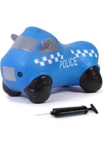 H&uuml;pftier Jamara "Police Truck", blau, H&uuml;pfspielzeug, BabyB:32cm H:36cm T:53cm, Kunststoff, H&uuml;pftier, inkl. Luftpumpe, B:32cm H:36cm T:53cm