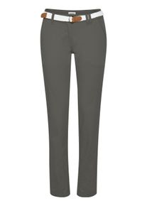 Chinohose oxmo "Chinohose OXChakira", Damen, Gr. 44, N-Gr, grau (dunkelgrau), Obermaterial: 98% Baumwolle CO. 2% Elasthan EL., Hosen Chinohose