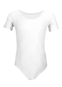 Turnanzug AQUARTI "Body M&auml;dchen Gymnastikanzug Kurzarm", M&auml;dchen, Gr. 134, wei&szlig;, Obermaterial: 80% Polyamid PA. 20% Elasthan EL., Sportanz&uuml;ge Turnanzug