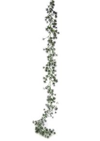 Kunstgirlande I.GE.A. "Tannengirlande", gr&uuml;n, wei&szlig;, B:11cm H:180cm L:3cm, Kunststoff, Kunstpflanzen, Kunstgirlande, Weihnachtsgirlande k&uuml;nstlich Tanne geeist Adventskranz Kranz T&uuml;r Deko