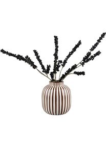 Dekovase Mirrors and More "SAVANNA", braun, B:19cm H:20,7cm, Keramik, Vasen, Dekovase, Dekovase mit Streifen