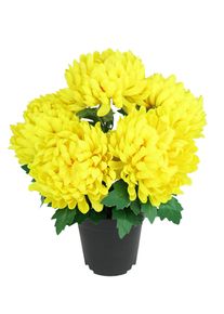 Kunstblume I.GE.A. "Chrysantheme im Topf", gelb, B:26cm H:31cm L:26cm, Polyester, Kunstpflanzen, Kunstblume, Blume Dekoblume Herbstblume Herbstdeko k&uuml;nstlich Kunstpflanze Pflanze