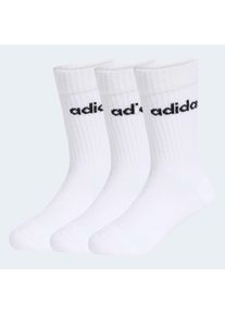 Funktionssocken adidas Performance "LINEAR KIDS CREW 3ER-PACK", Kinder, Gr. 34-36, wei&szlig;, wei&szlig;, wei&szlig;, Obermaterial: 58% Baumwolle, 38% Polyester, 3% Elasthan, 1% Polyamid, Socken Funktionssocken