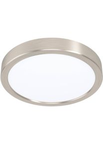 Eglo Aufbauleuchte "Fueva 5 Deckenleuchte, Stahl und Kunststoff, Wohnzimmerlampe, Lampe", silberfarben, 1, &Oslash; 21cm H: 2,8cm, 1 Stk., Leuchten, Aufbauleuchte, Deckenlampe in Nickel-Matt, Wei&szlig;, LED Aufbaulampe, Aufbauleuchte
