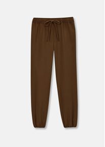 Madeleine Mode Stoffhose MADELEINE "Hose Weite Hose mit elastischem Schlupfbund", Damen, Gr. 38, N + K Gr, braun (nussbraun), Obermaterial: 67% Polyester PES. 29% Viskose CV. 4% Elasthan EL., Modern, Hosen Stoffhose