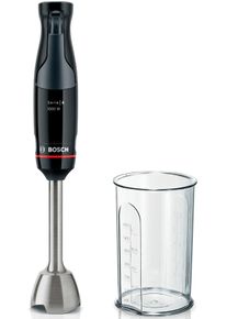 Bosch Stabmixer "ErgoMaster Serie 4 MSM4B610, 4 Klingen, Mixfu&szlig; Edelstahl, schwarz", schwarz (piano schwarz), B:5,7cm H:38,5cm T:7,8cm, Mixer, Becher, gro&szlig;er Bedienhebel, Keramikkupplung, Made in Europe, Stabmixer