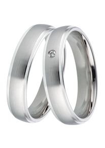 Trauring DOOSTI "Schmuck Geschenk Silber 925 Trauring Ehering Partnerring LIEBE" Gr. 60, silber (silberfarben), Fingerringe, Damen, 60, ohne Brillant, Silber 925 (Sterlingsilber), 5mm, Trauring, Made in Germany, wahlweise mit oder ohne Brillant