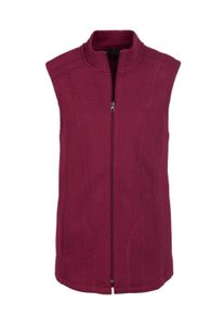 Kurzweste GOLDNER "Kurzgr&ouml;&szlig;e Bequeme Struktur-Jerseyweste", Damen, Gr. 21, rot (winterrot), Obermaterial: 55% Baumwolle CO. 45% Polyester PES., Westen Kurzweste, Overlockn&auml;hte aus Glanzgarn