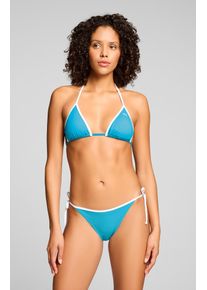 Triangel-Bikini-Top Puma "Puma SWIM WOMEN TRIANGLE TOP", Damen, Gr. XS, N-Gr, blau (luminous blau), Obermaterial: 80% Polyamid, 20% Elasthan, Bikini-Oberteile Triangel-Bikini-Top, zum Binden, Neckholder