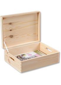 Organizer Kesper, braun, B:40cm H:14cm T:30cm, Massivholz, Aufbewahrungsboxen, Organizer, Aufbewahrungsbox, FSC-zertifiziertes Kiefernholz, mit Klapttdeckel