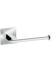 Toilettenpapierhalter Wenko "Turbo-Loc Quadro", silber (silberfarben), B:16,5cm H:6,5cm L:7cm, Edelstahl, Toilettenpapierhalter, Toilettenpapierhalter