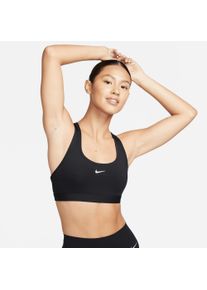 Sport-BH Nike "W NK SWSH LGT SPT BRA", Damen, Gr. XS, N-Gr, schwarz, wei&szlig;, Obermaterial: 72% Polyester, 28% Elasthan, BHs Sport-BH, f&uuml;r Fitness und Workouts, leichter Halt, weiter Ausschnitt