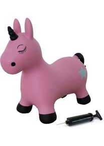 H&uuml;pftier Jamara "Einhorn, pink", pink, H&uuml;pfspielzeug, BabyB:22cm H:50cm T:59cm, H&uuml;pftier, inkl. Luftpumpe, B:22cm H:50cm T:59cm