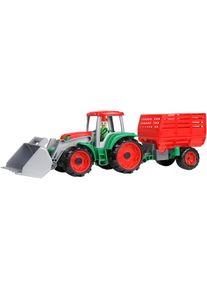 Spielzeug-Traktor LENA "Truxx Traktor", bunt, Spielzeugfahrzeuge, KinderB:15cm H:16cm T:55cm, Kunststoff, Spielzeug-Traktor, mit Heuanh&auml;nger; inkl. Spielfigur; Made in Europe, B:15cm H:16cm T:55cm