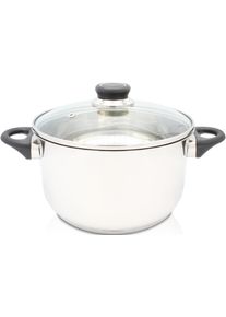 Kr&uuml;ger Fleischtopf KR&Uuml;GER "Denver", silber, B:24cm H:14cm L:37cm &Oslash;:24cm, T&ouml;pfe, Fleischtopf, 3-Schichten-Thermoboden, Induktion