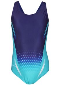 Badeanzug AQUARTI "Badeanzug M&auml;dchen Badeanzug Chlorresistent Muscleback Wassersport", Kinder, Gr. 170, N-Gr, blau (ep2274b3 t&uuml;rkis), Obermaterial: 100% Polyester PES., Badeanz&uuml;ge Badeanzug