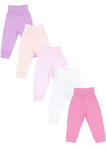 Pumphose TUPTAM "Pumphose Baby Lange Pumphose 5er Pack", M&auml;dchen, Gr. 86, N-Gr, lila (flieder pink rosa beige), Obermaterial: 100% Baumwolle CO., Hosen Pumphose