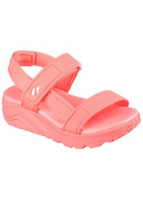 Sandale Skechers "UNO LITE SANDAL-SUNNY STAND", M&auml;dchen, Gr. 30, orange (koralle), Textil, unifarben, Schuhe Sandale, Sommerschuh mit Plateausohle, Gr&ouml;&szlig;enschablone zum Download