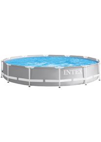 Framepool Intex "PrismFrame", grau (grau, blau), H:76cm &Oslash;:366cm, Schwimmbecken, Framepool, &Oslash;xH: 366x76cm
