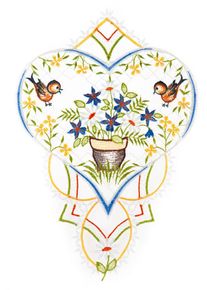 Fensterbild "Fensterbild "Blumenherz" farbig", bunt, B:21cm H:31cm, Polyester, W. REUTER & SOHN - PLAUENER SPITZE, Fensterbilder, Fensterbild