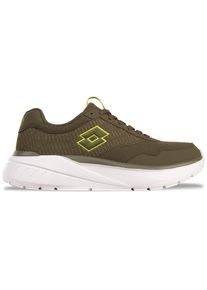 Sneaker Lotto, Herren, Gr. 44, gr&uuml;n (olive, lime), Synthetik, Textil, unifarben mit Farbeinsatz, Schuhe Sneaker, - ohne B&uuml;cken & Schn&uuml;ren