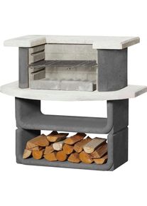 Holzkohlegrill Buschbeck "Grillbar Oregon", schwarz-wei&szlig; (naturwei&szlig;, anthrazit), B:110cm H:101cm T:65cm, Grills, Holzkohlegrill, BxTxH: 110x65x101 cm