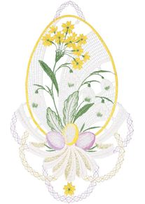 Fensterbild "Fensterbild "Osterei" farbig", bunt, B:21cm H:30cm, Polyester, W. REUTER & SOHN - PLAUENER SPITZE, Fensterbilder, Fensterbild