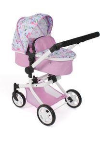 Bayer Chic 2000 Kombi-Puppenwagen CHIC2000 "Mika", bunt (flowers rosa), Puppenwagen, KinderB:41cm H:82cm T:73cm, Kunststoff, Metall, Stoff, Kombi-Puppenwagen, mit schwenkbaren Vorderr&auml;dern, B:41cm H:82cm T:73cm