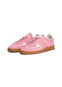 Plateausneaker Tommy Jeans "THE GREENWICH EDGE", Damen, Gr. 39, wei&szlig; (rosa, wei&szlig;), Veloursleder, Schuhe Plateausneaker, Freizeitschuh, Halbschuh, Schn&uuml;rer mit Kontrast-Details