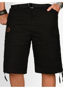 Cargoshorts Alessandro Salvarini "A. Salvarini Herren Designer Cargo Shorts Cargoshorts kurze Hose G&uuml;rtel AS133", Herren, Gr. 32, N-Gr, schwarz, Obermaterial: 98% Baumwolle CO. 2% Elasthan EL., Hosen Cargoshorts