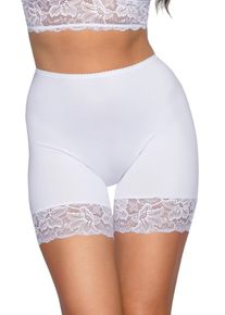 Leggings ALKATO "Slips Damen Longpants mit Spitze und Bein", Damen, Gr. XXL, N-Gr, wei&szlig;, Obermaterial: 92% Baumwolle CO. 8% Elasthan EL., Hosen Leggings