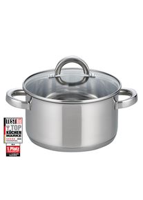 Fleischtopf ELO Basic "Opal", silber (edelstahlfarben), &Oslash;:14cm, T&ouml;pfe, Fleischtopf, Induktion