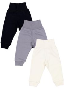 Pumphose TUPTAM "Pumphose Baby Jungen Lange Pumphose 3er Pack", M&auml;dchen, Gr. 68, N-Gr, grau (schwarz, grau, beige), Obermaterial: 100% Baumwolle CO., Hosen Pumphose