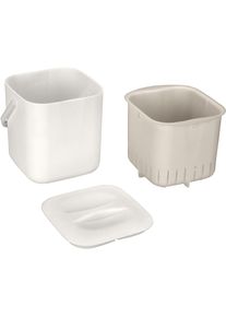 Sch&ouml;ner Wohnen Kollektion Biom&uuml;lleimer "CINDY", beige, B:18cm H:18cm T:19cm, Polypropylen, SCH&Ouml;NER WOHNEN-KOLLEKTION, M&uuml;lleimer, Biom&uuml;lleimer, Komposteimer, Abfallsammler mit Henkel und herausnehmbarem Sieb, 3 L