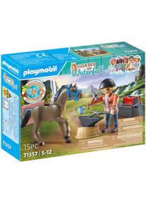 Konstruktions-Spielset Playmobil "Hufschmied Ben & Achilles (71357), Horses of Waterfall", bunt, Spielbausteine, Kinder, Kunststoff, Konstruktions-Spielset